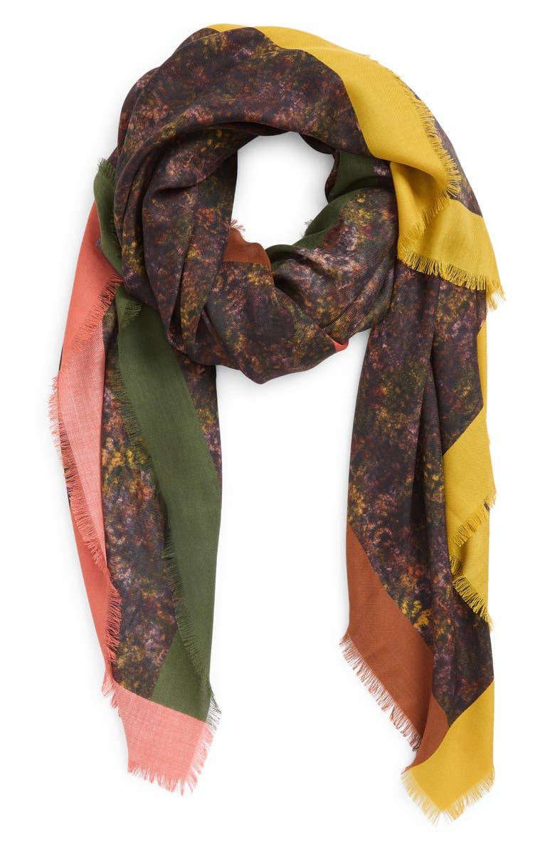 Lafayette 148 New York Impression Print Cashmere & Silk Square Scarf, Alternate, color, 
