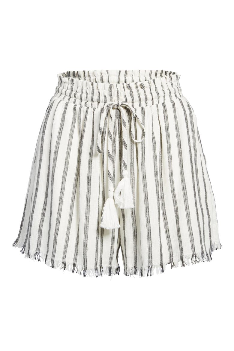 Lupe Drawstring Shorts, Alternate, color, WHITE-BLACK STRIPE