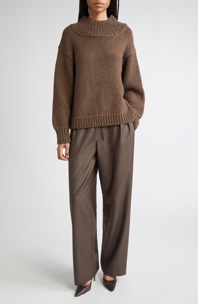 LOULOU DE SAISON Ryle Cashmere Turtleneck Sweater, Alternate, color, Brown