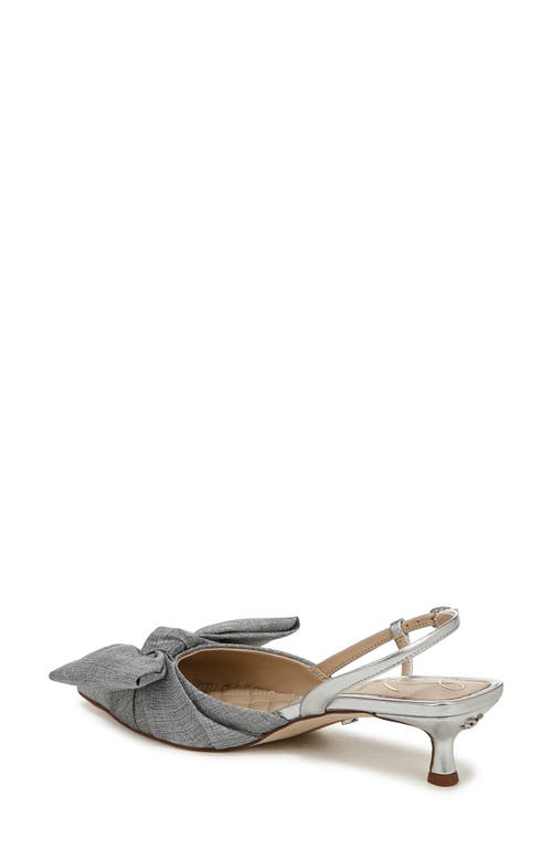 SAM EDELMAN SAM EDELMAN TREENA BOW PLISSÉ POINTED TOE KITTEN HEEL SANDAL