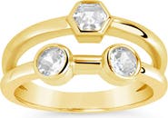 Sterling Forever Lou CZ Double Band Ring