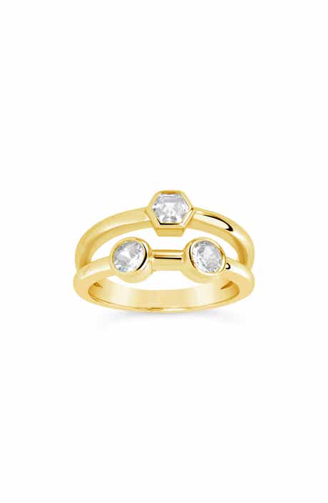 Sterling Forever Lou CZ Double Band Ring