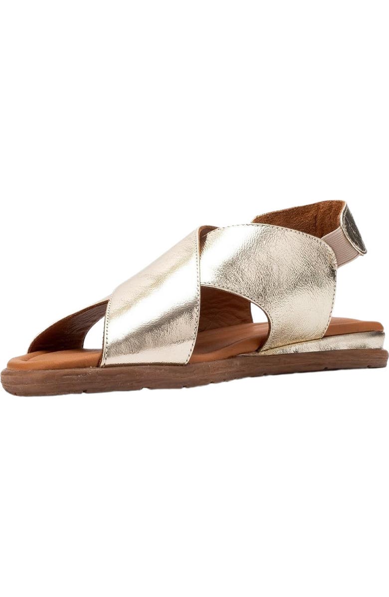 Forever & Always Shoes Broods Elastic Leather Slip On Sandals, Alternate, color, Gold Leather
