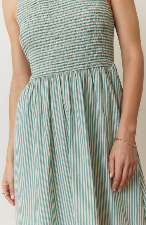 Marine Layer Smocked Sleeveless Dress In Blue