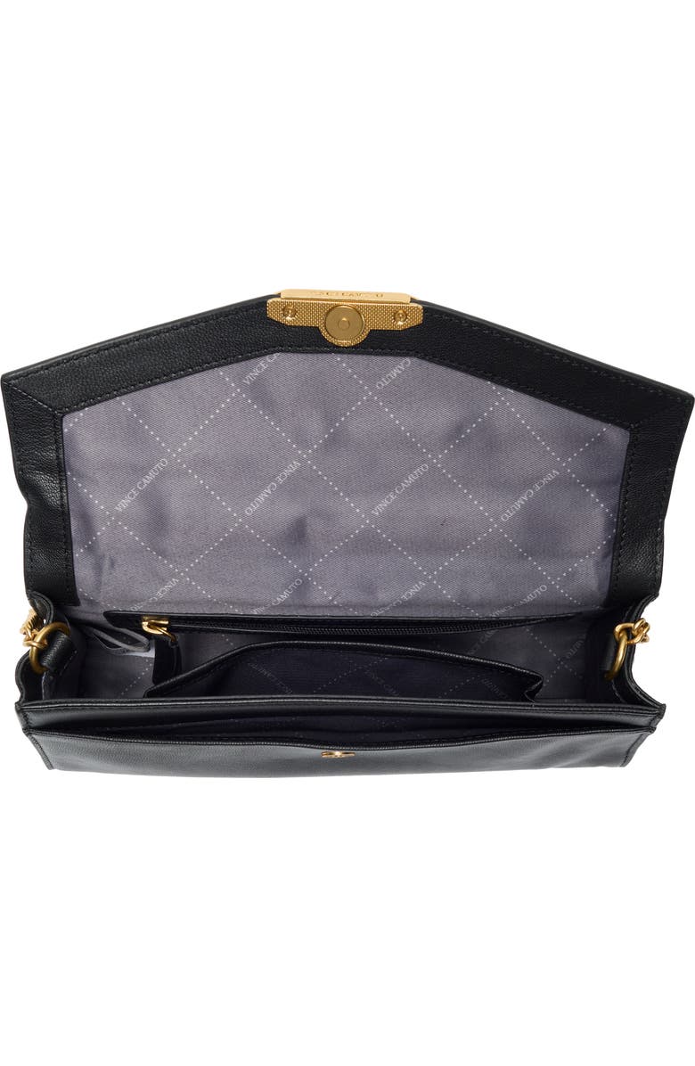 Vince Camuto Stehf Top Handle Leather Bag, Alternate, color, Black Smooth