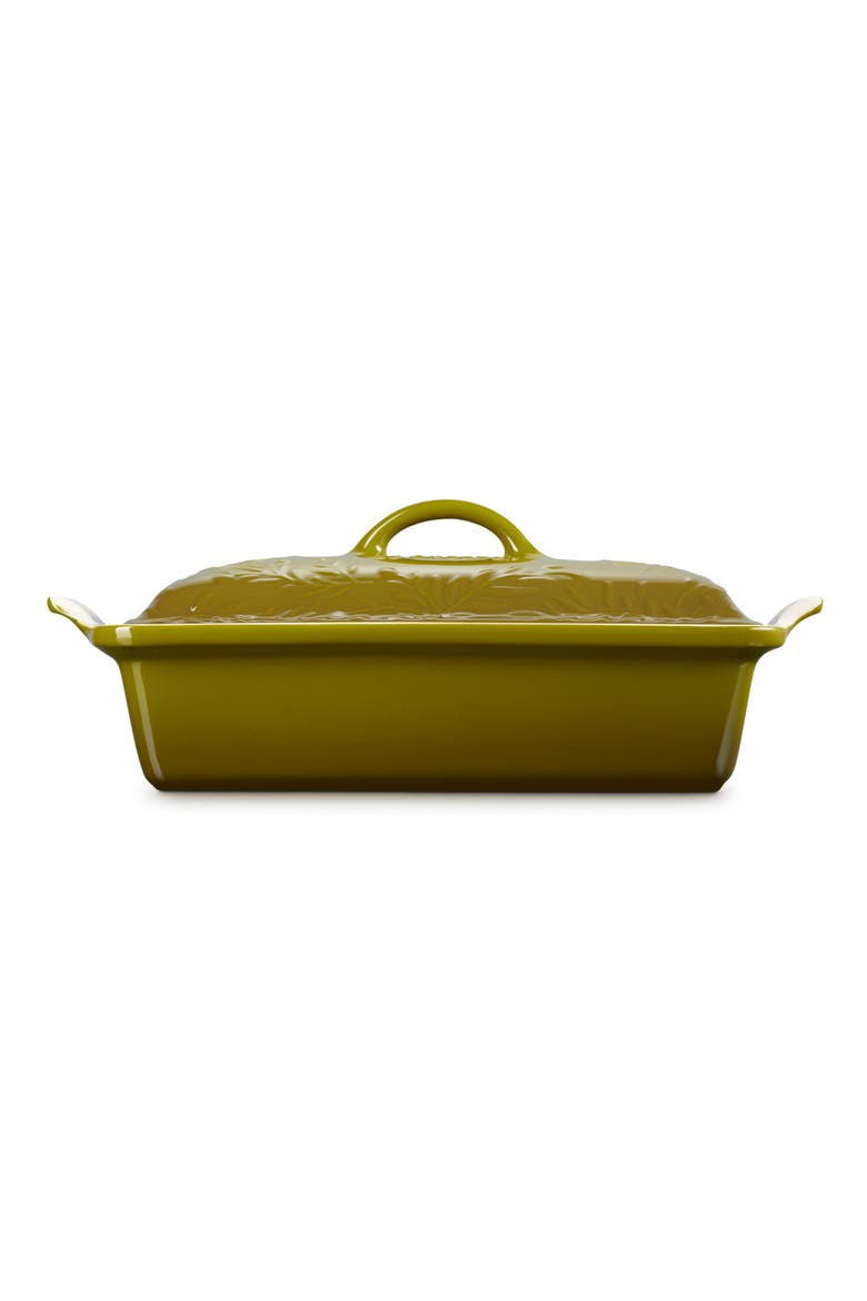 Olive Branch 4 Qt. Covered Casserole, Alternate, color, OLIVE