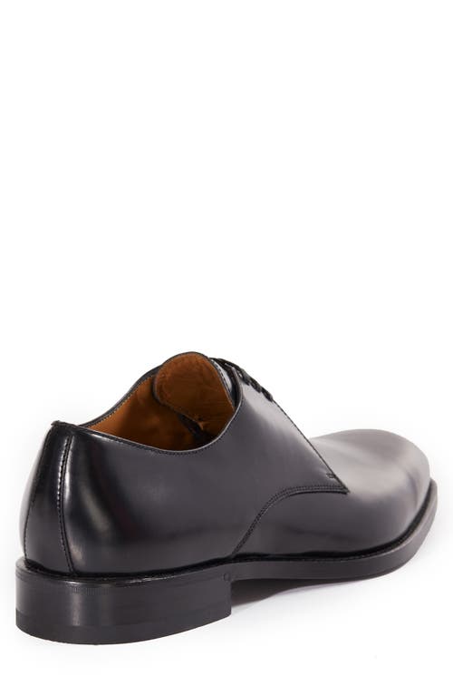 Paul Stuart Hancock Plain Toe Leather Blucher Derby Shoes In Black Leather