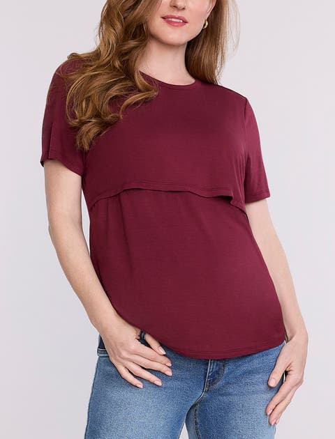 Crewneck Short Sleeve Nursing Tee