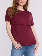 MOTHERHOOD MATERNITY Crewneck Short Sleeve Nursing Tee