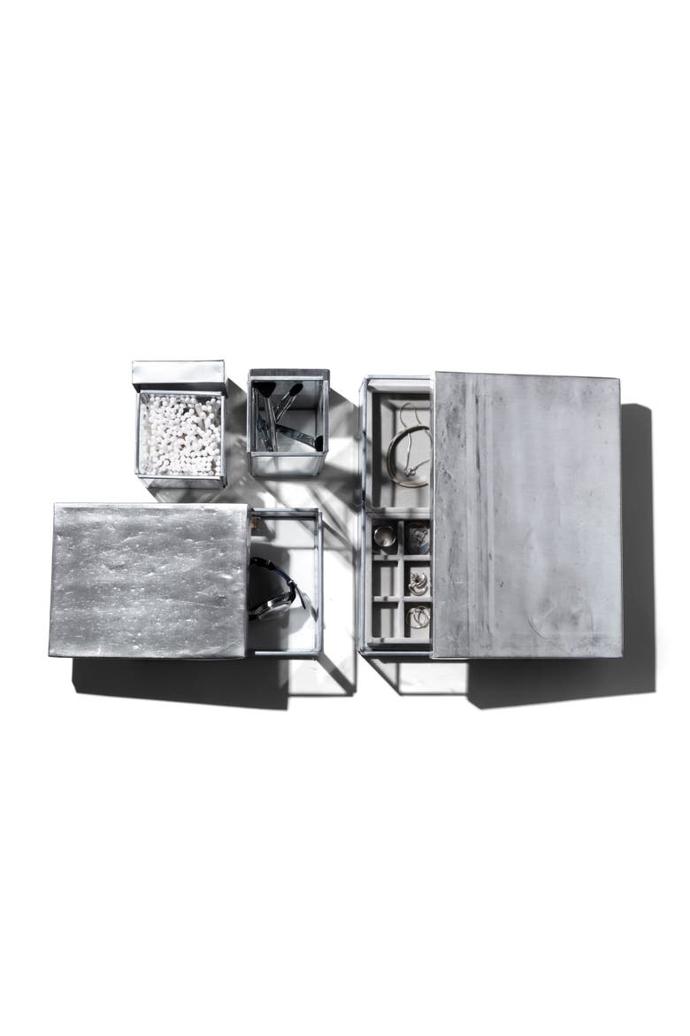 Jewelry Glass Box W/Recycle Steel Lid, Alternate, color, Steel