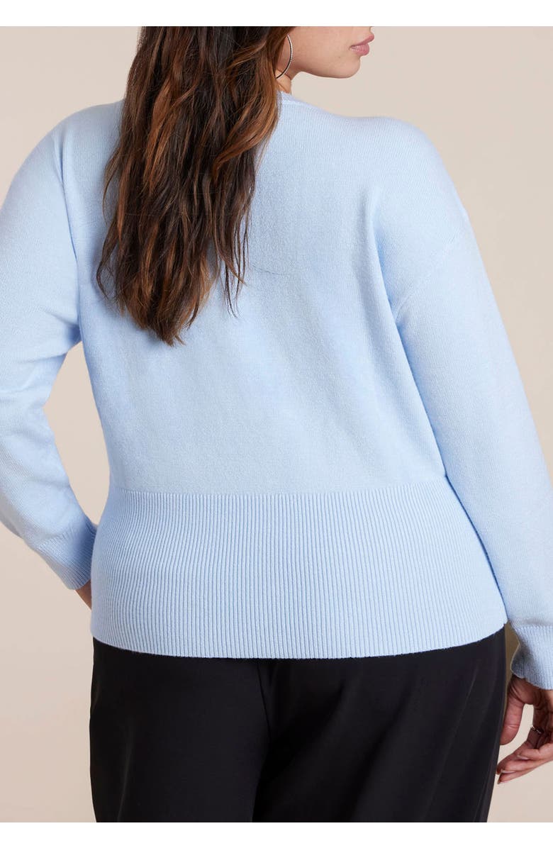 ELOQUII Zipper Hem Sweater, Alternate, color, Crystal Blue