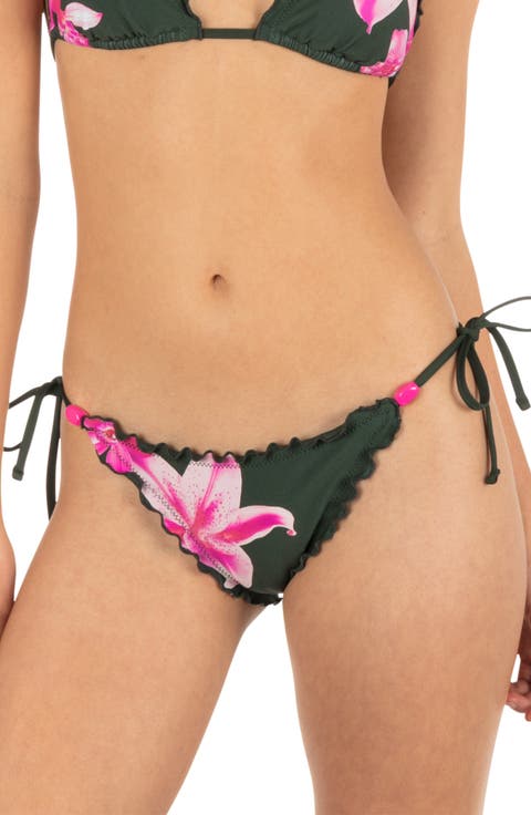 Side Tie Cheeky Swim Bottoms