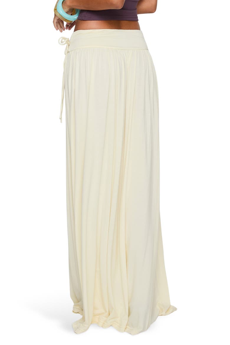 Velvet Storm Tie Detail Maxi Skirt, Alternate, color, CREAM