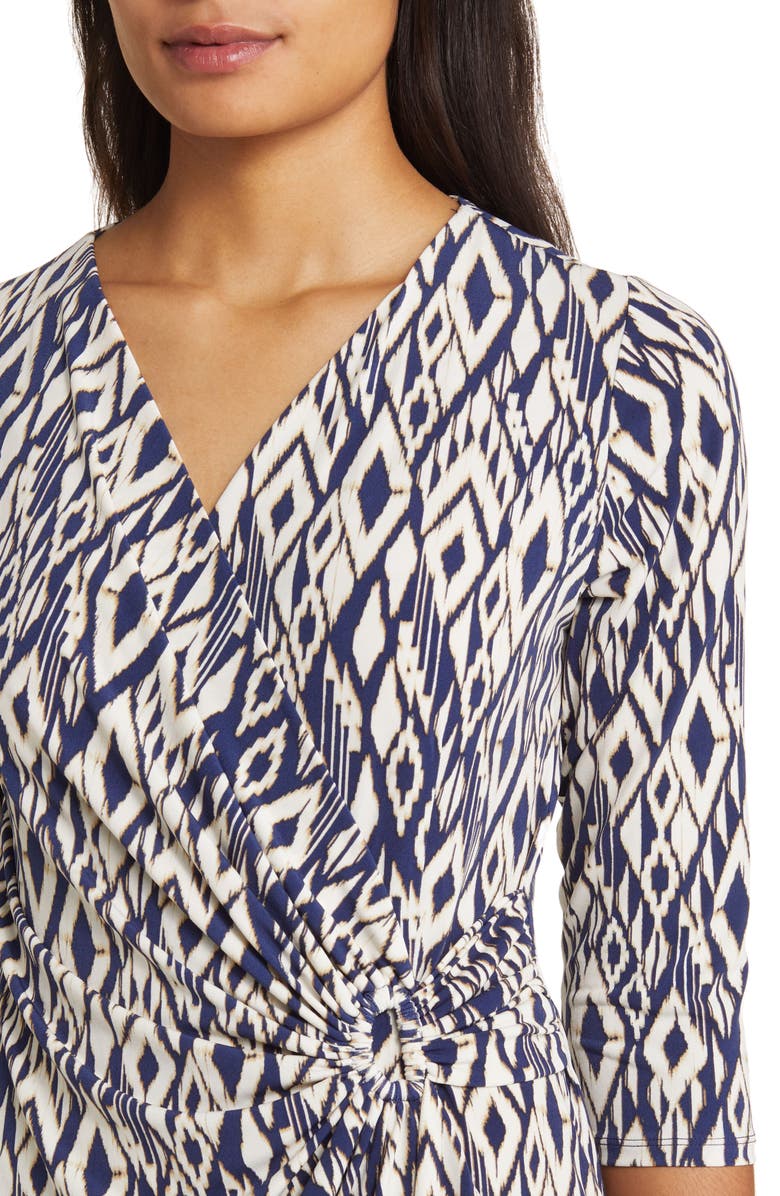 Tommy Bahama Ikat Faux Wrap Dress, Alternate, color, 