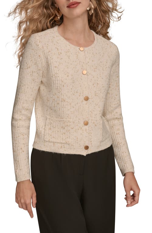 Donna Karan New York Metallic Cardigan In Neutral