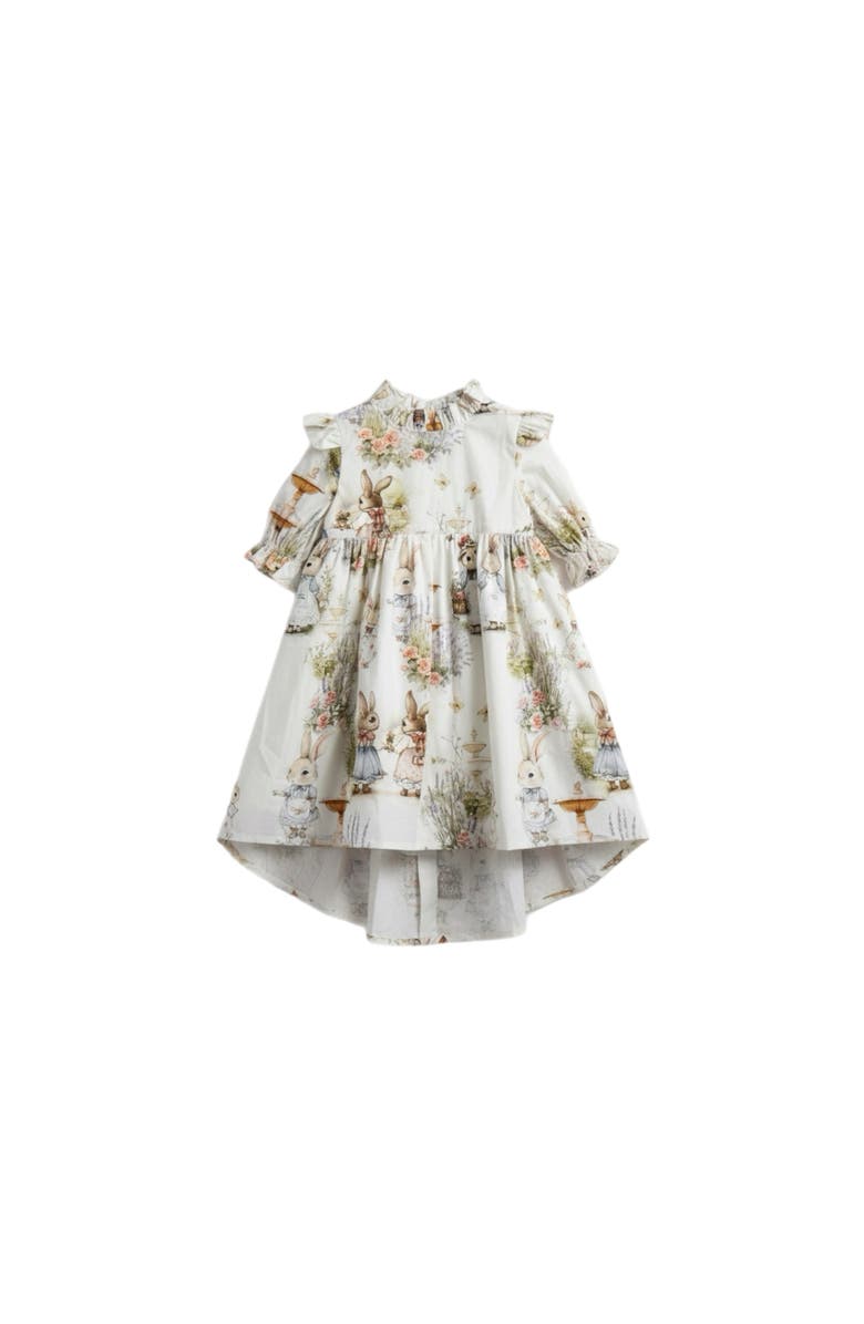 Piper&Cloth Aoki Bramble Rabbit Short Sleeve Dress, Main, color, 2Y