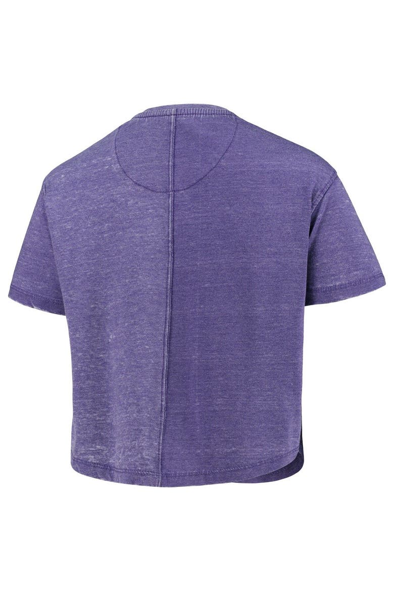 Women's Pressbox Purple LSU Tigers Edith Vintage Burnout Crop T-Shirt, Alternate, color, Purple