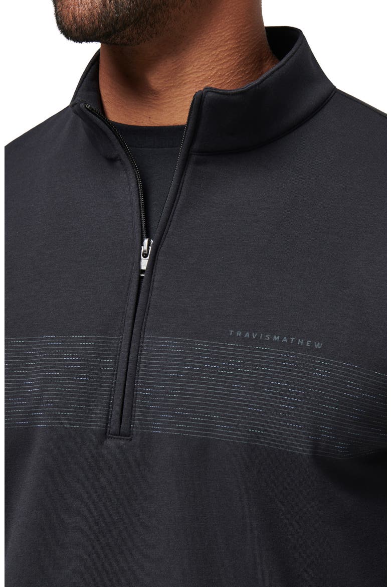 Upgraded Quarter Zip Fleece Top, Alternate, color, BLACK/ CORONET