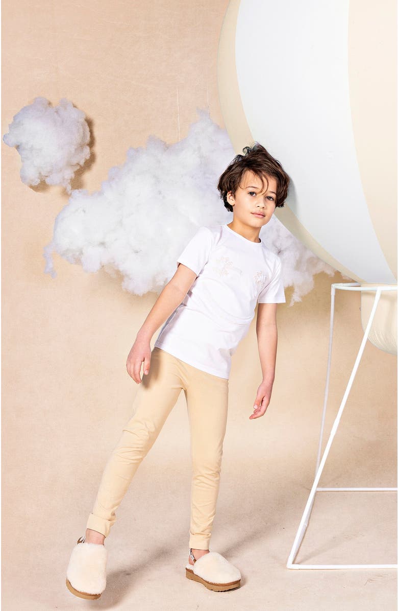 NoggiWear Furry Palm Tree Loungewear Set, Alternate, color, White / Beige