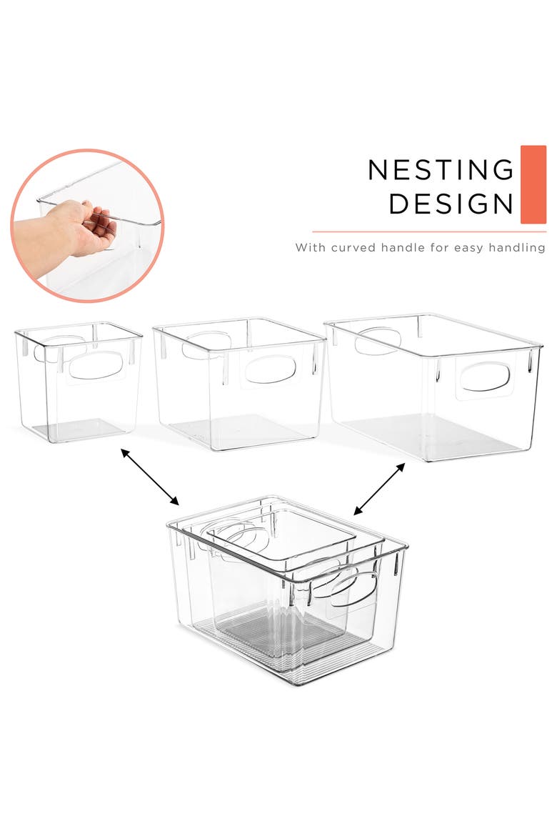 Clear 6-Piece Kitchen Bin Set, Alternate, color, CLEAR