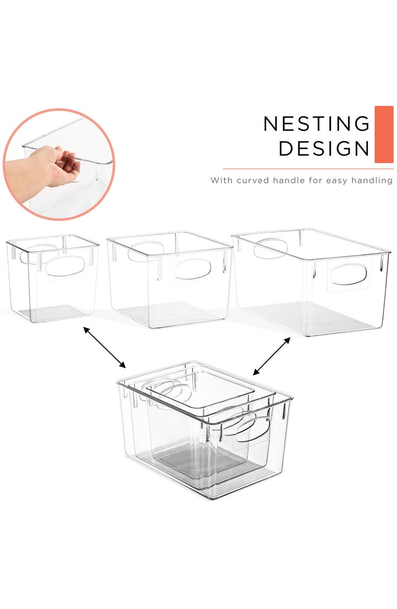 SORBUS Clear 6-Piece Kitchen Bin Set, Alternate, color, Clear