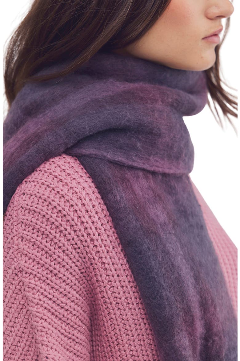 Highland Plaid Skinny Scarf, Alternate, color, BERRY COMBO