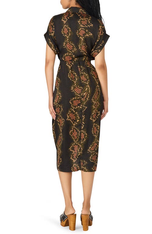 Steve Madden Tori Abstract Print Shirtdress In Brown