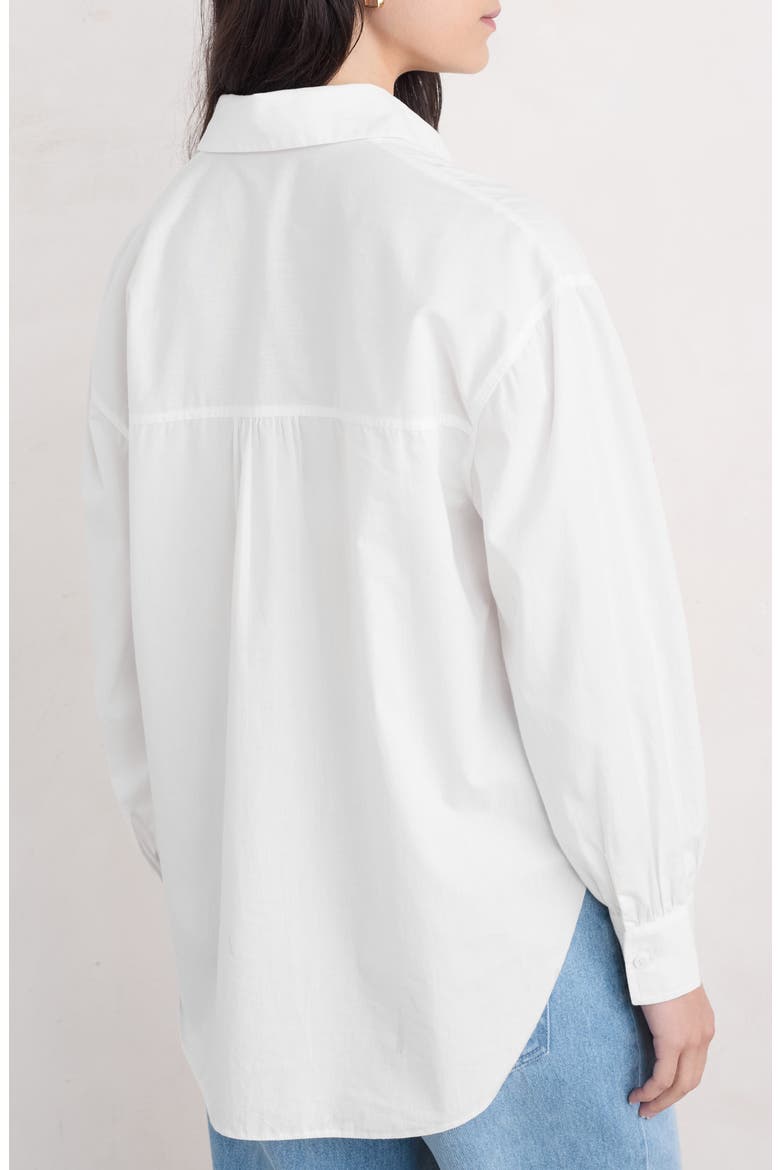 Sea Path Oversize Organic Cotton Poplin Button-Up Shirt, Alternate, color, SALT