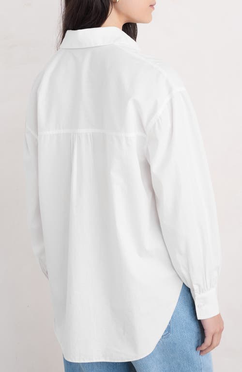 Seasalt Cornwall Sea Path Oversize Organic Cotton Poplin Button-up Shirt In White