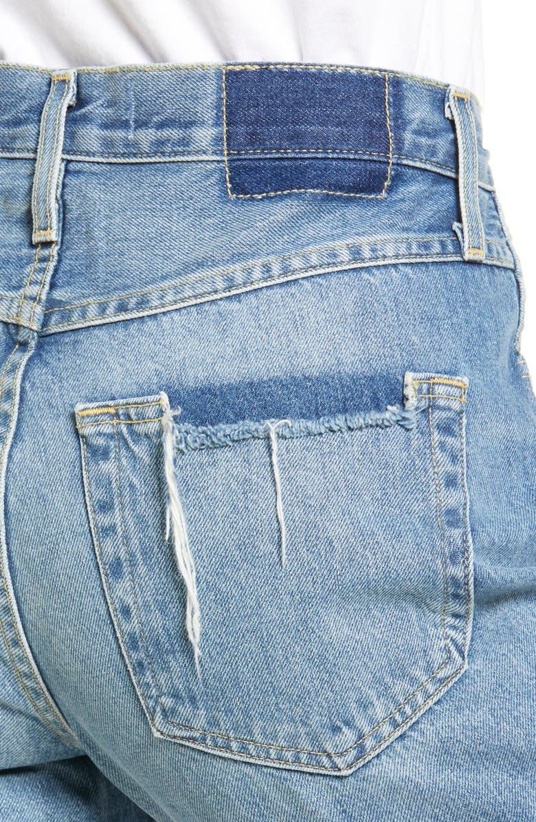 AMO Loverboy High Waist Raw Hem Crop Straight Leg Jeans, Alternate, color,