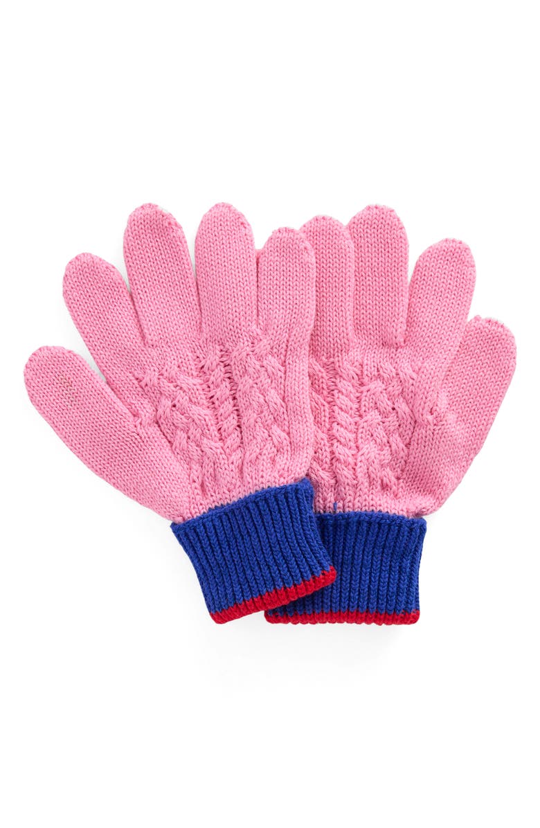 Mini Boden Kids' Cotton Cable Gloves, Main, color,