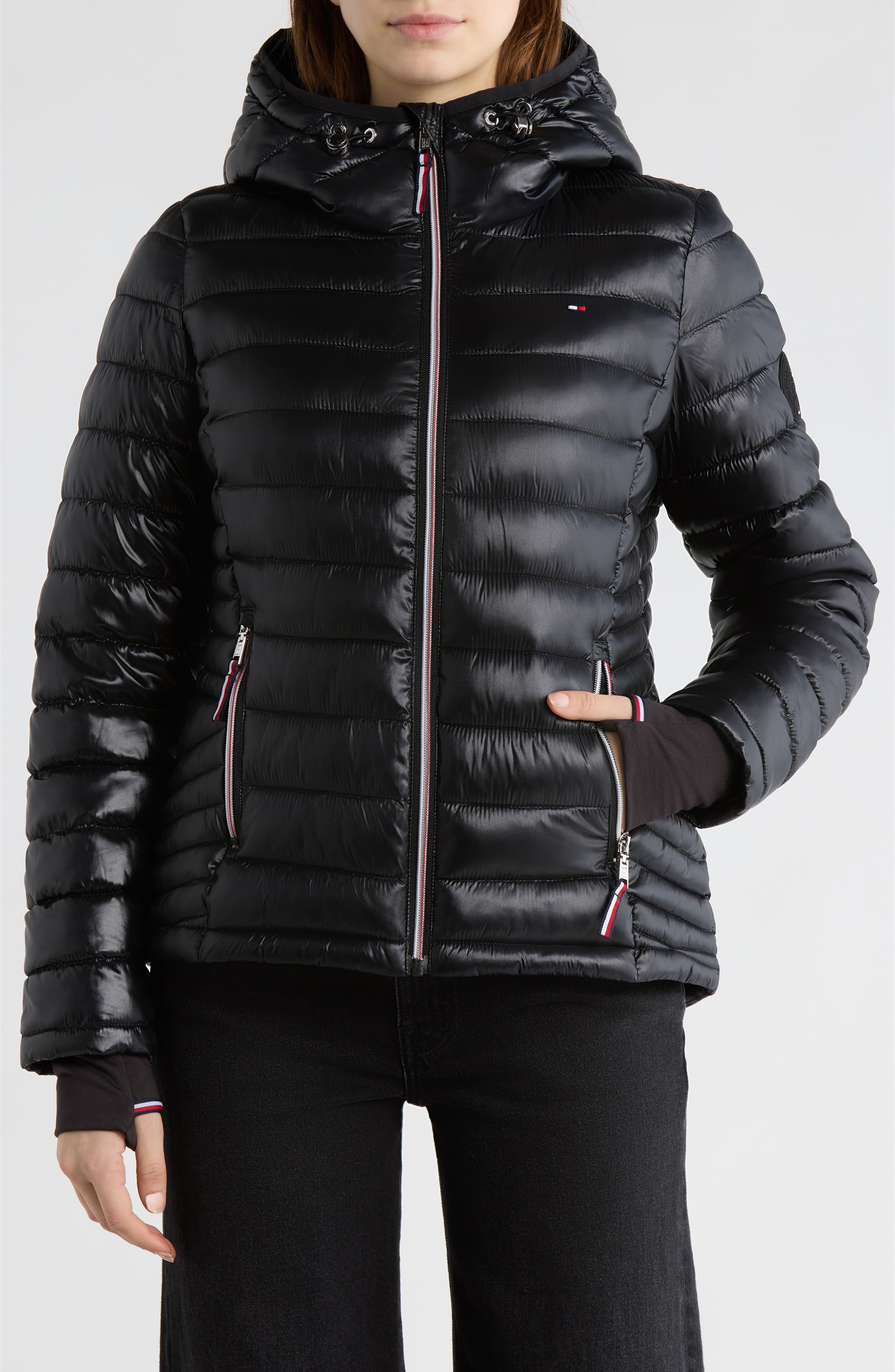 Tommy Hilfiger Zip Hooded Packable Puffer Jacket