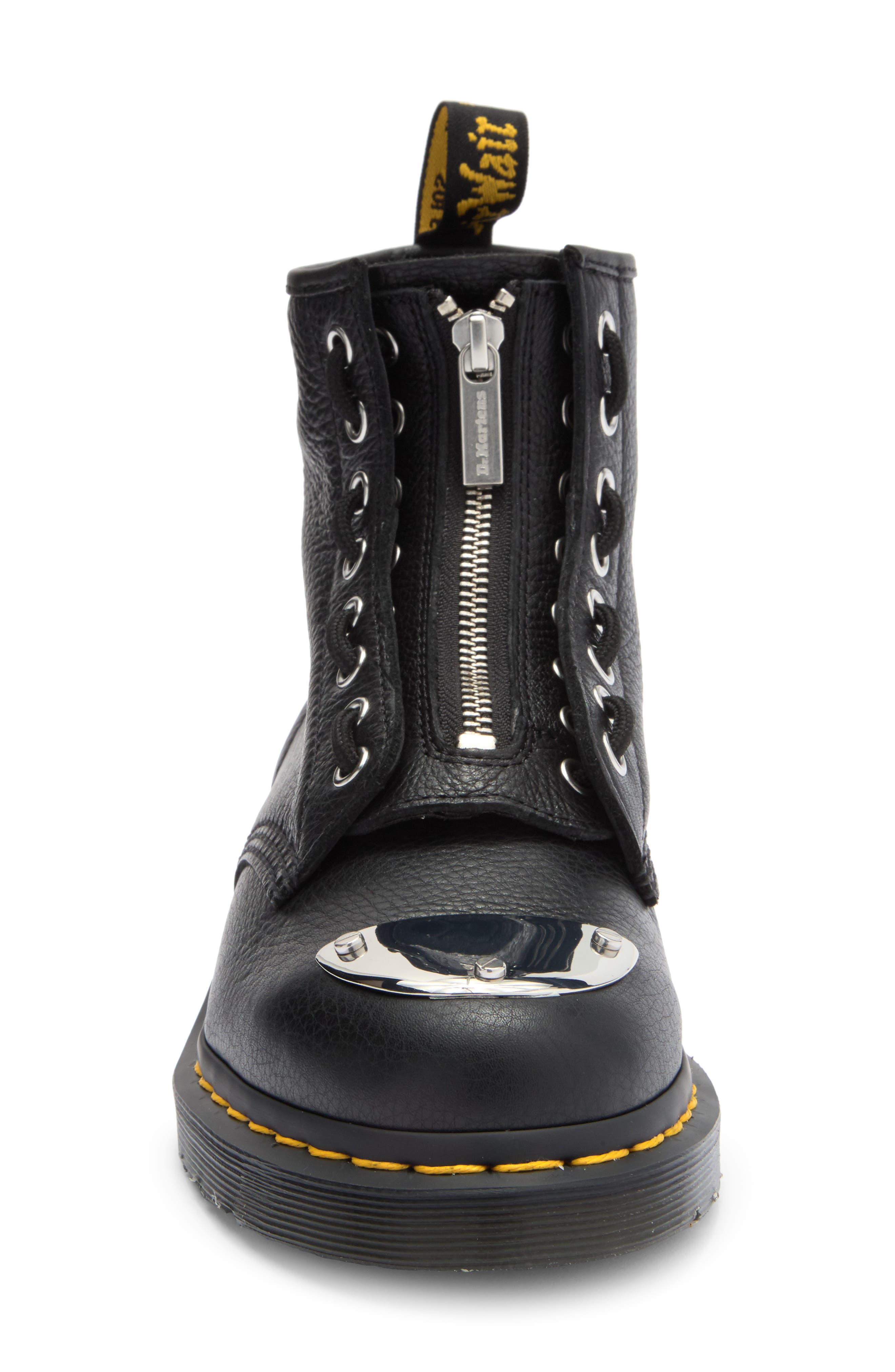 Dr. Martens 1460 Lunar Milled Leather Boot, Alternate, color, Black