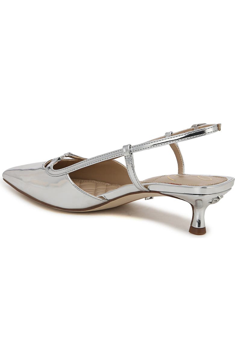 Sam Edelman Toni Slingback Pointed Toe Kitten Heel Pump, Alternate, color, Soft Silver