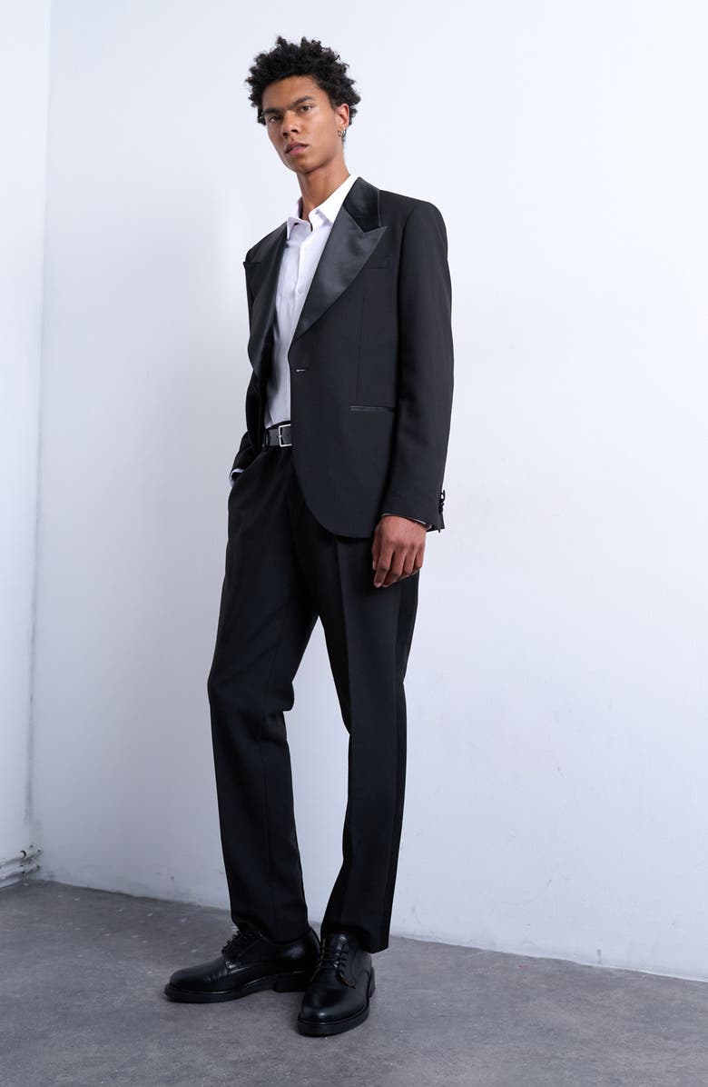 Topman Slim Suit Pants, Alternate, color, Black