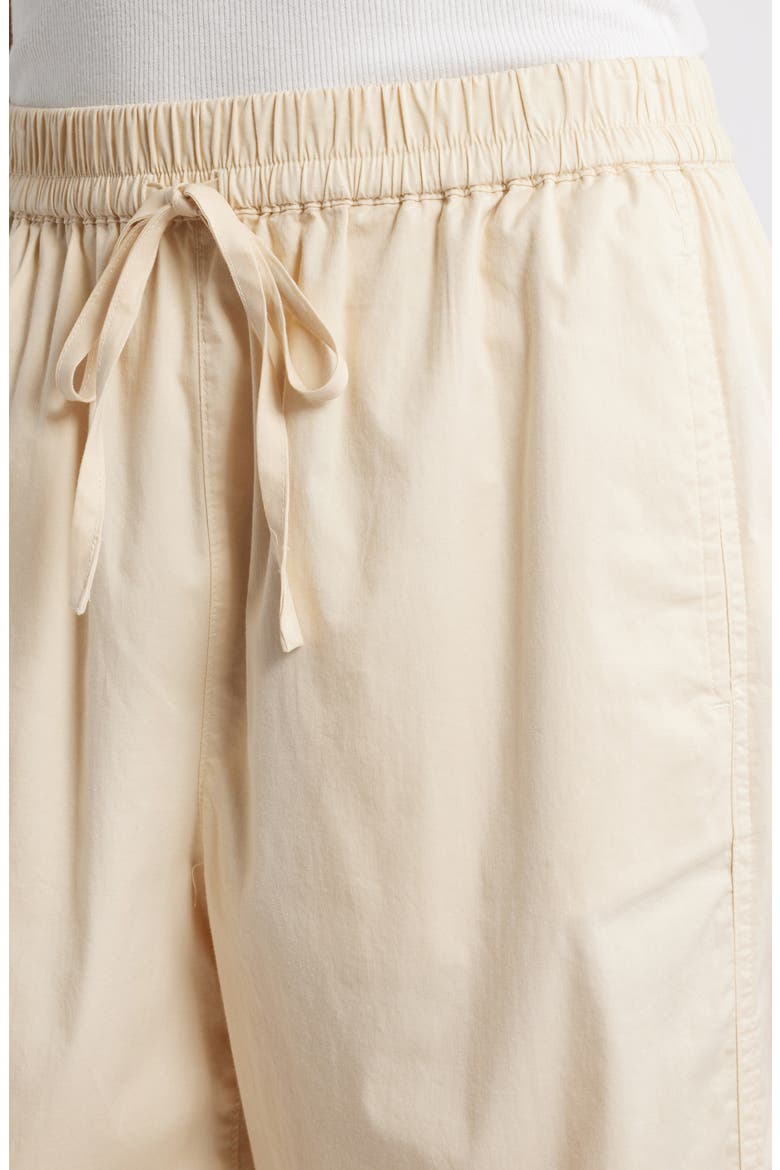 Stretch Cotton Drawstring Ankle Pants, Alternate, color, BEIGE BURNT