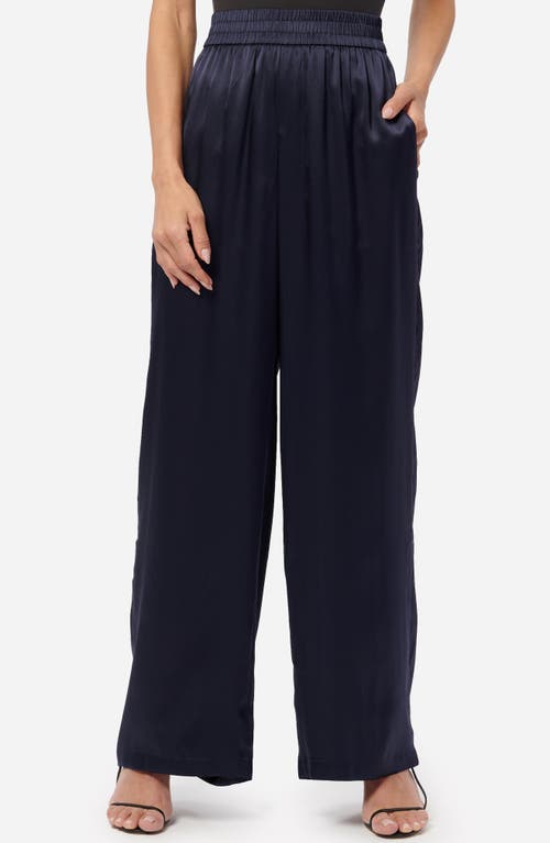 Cami Nyc Bleecker Stripe Silk Pants In Navy