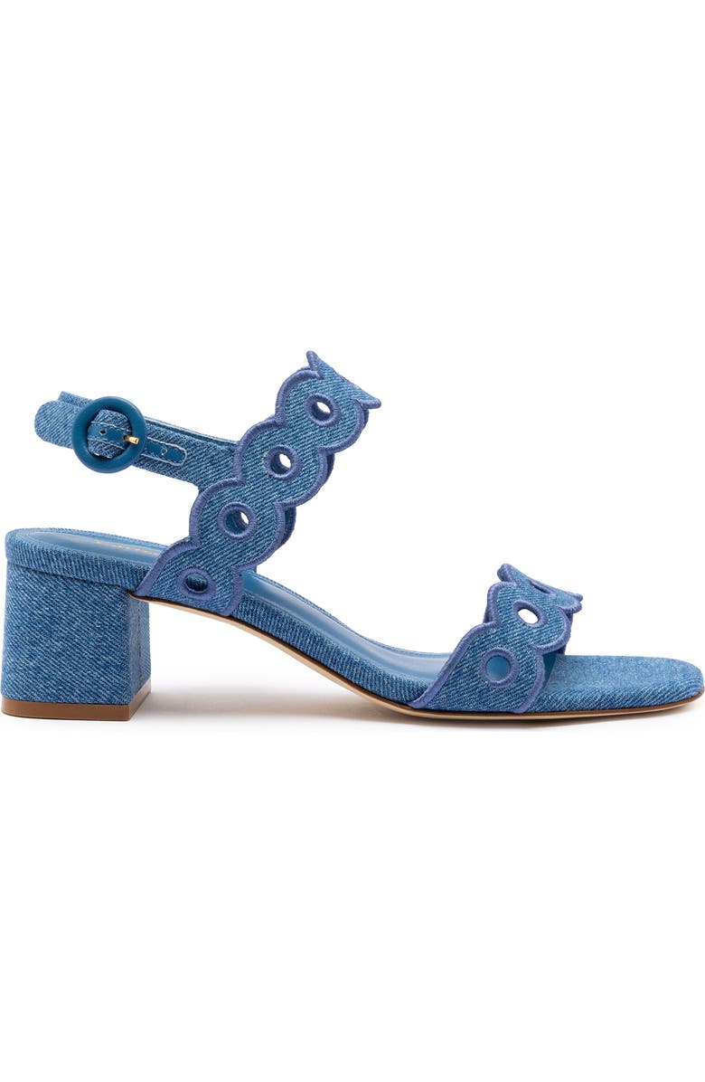 Larroudé Florence Broderie Ankle Strap Sandal, Alternate, color,