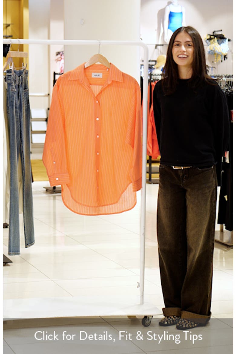 Sona Pinstripe Oversize Button-Up Shirt video