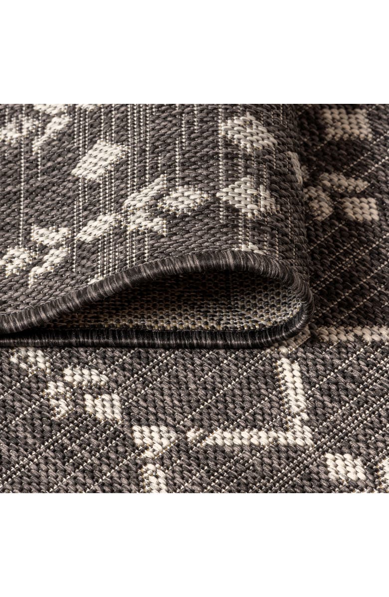 JONATHAN Y Ourika Moroccan Geometric Textured Weave Indoor/Outdoor Area Rug, Alternate, color, Black/Gray