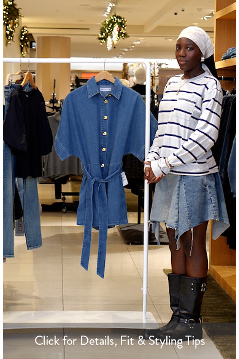 Hailey Belted Cotton Denim Romper video