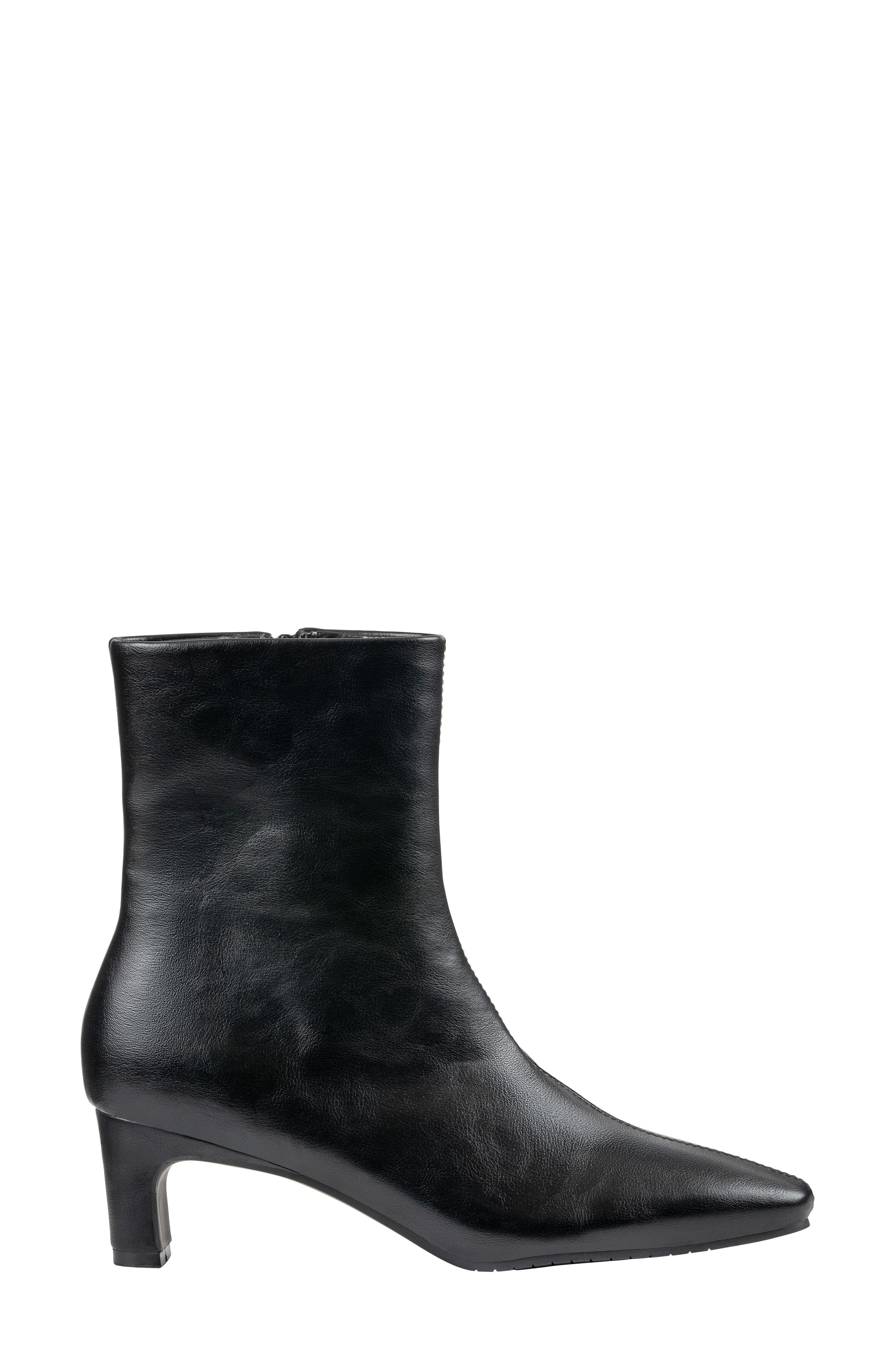 Larsa Faux Leather Ankle Boot, Alternate, color, BLACK