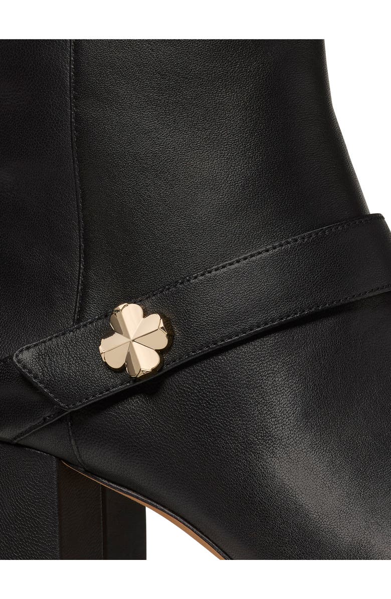 Kate Spade New York spade embellished block heel bootie, Alternate, color, Black