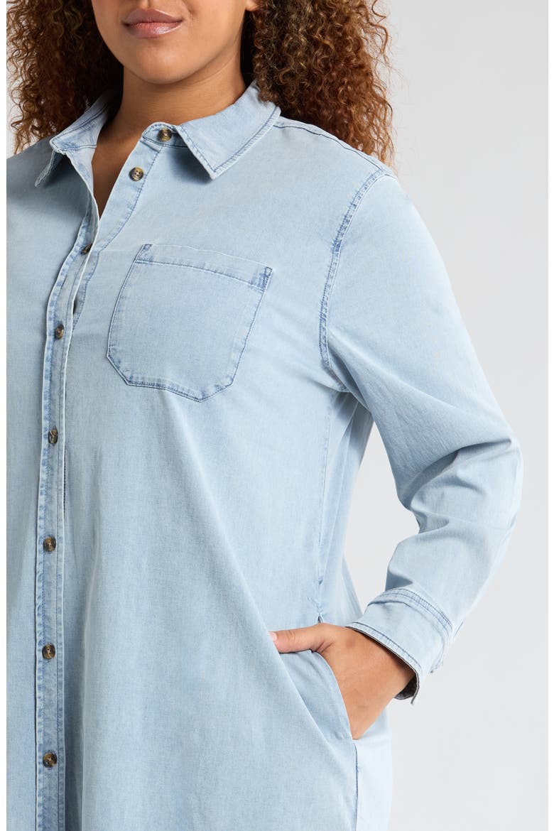 Odeon Long Sleeve Chambray Shirtdress, Alternate, color, HERITAGE BLUE