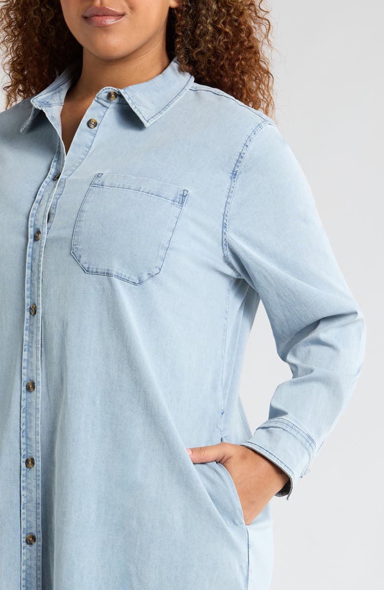Universal Standard Odeon Long Sleeve Chambray Shirtdress, Alternate, color, Heritage Blue