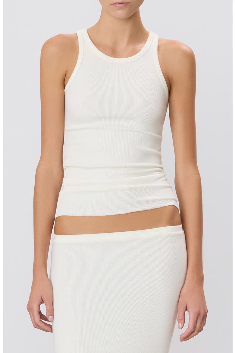 High Neck Ribbed Tank, Main, color, CREAM