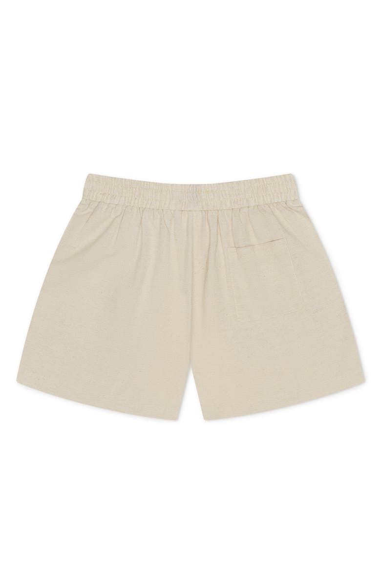 MAVRANS Palms Evil Eye Organic Cotton Drawstring Shorts, Alternate, color, Ivory/Multi