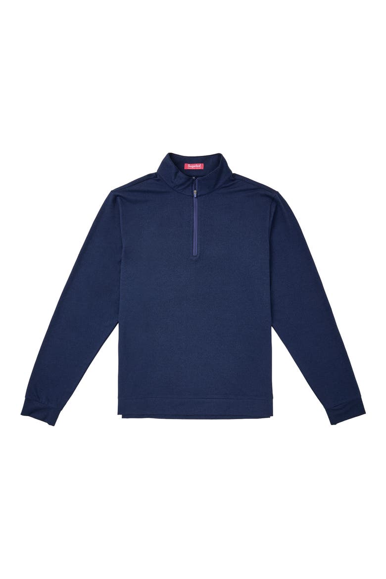 Classic Quarter-Zip Pullover, Main, color, HEATHER NAVY