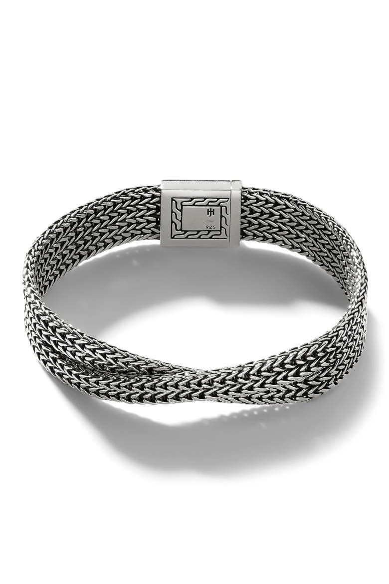 Rata Chain Double Row Bracelet, Main, color, SILVER