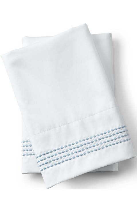 Supima Cotton No Iron Sateen Embroidered Pillowcases - 400 thread count